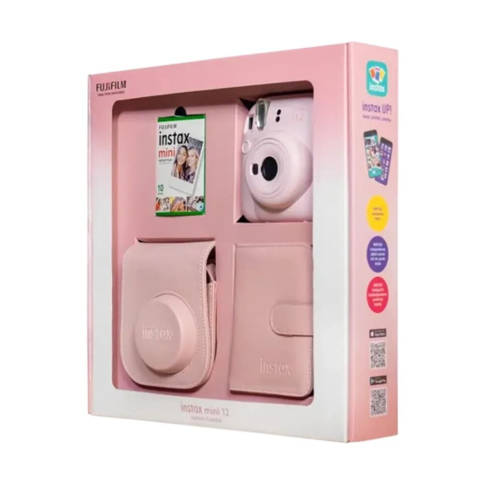 Instax Mini 12 Fotoğraf Makinesi Pembe Bundle Box
