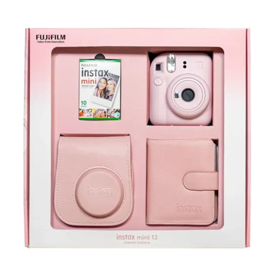 Instax Mini 12 Fotoğraf Makinesi Pembe Bundle Box