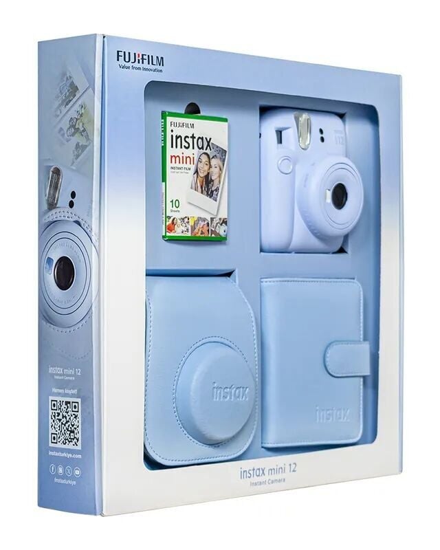 Instax Mini 12 Fotoğraf Makinesi Mavi Bundle Box
