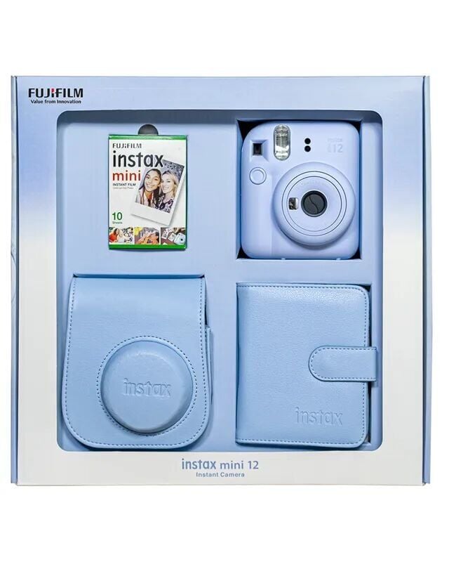Instax Mini 12 Fotoğraf Makinesi Mavi Bundle Box