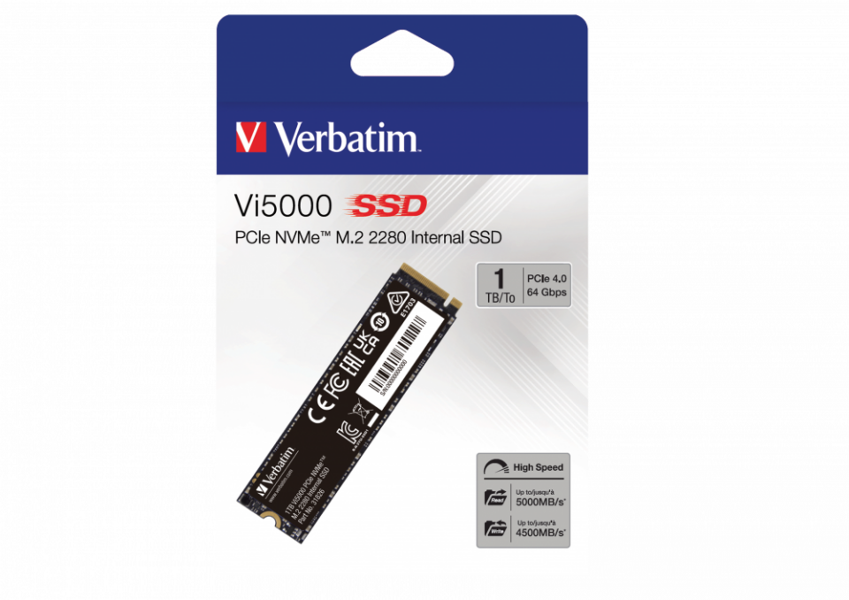 Verbatim 1 TB Dahili M.2 SSD VI5000 PCIE4 4500MB/S - 5000MB/S-(31826)