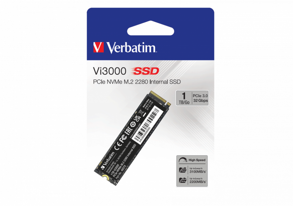 Verbatim 1 TB Dahili M.2 SSD VI3000 PCIE4 2200MB/S - 3100MB/S