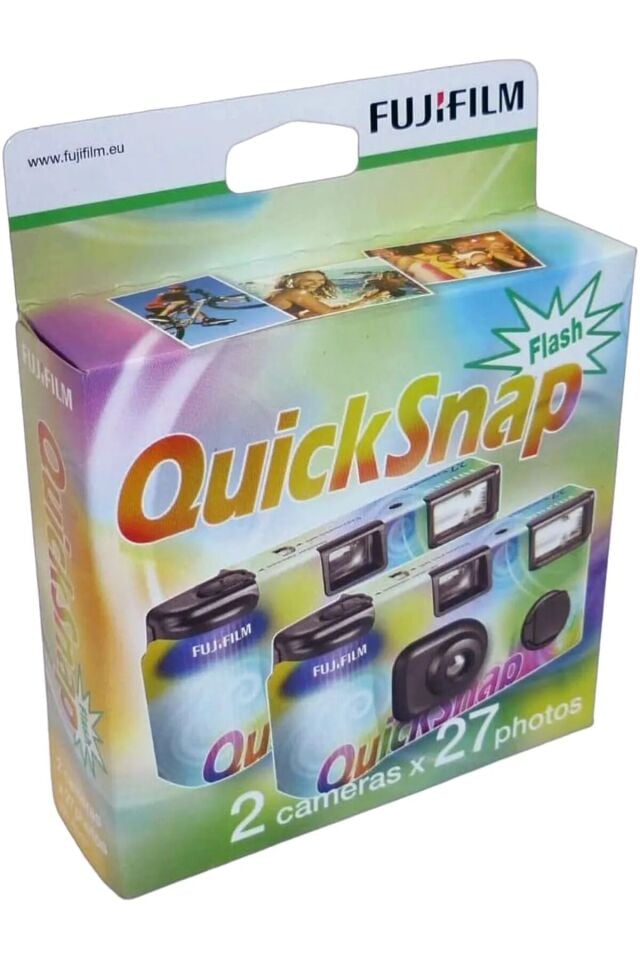 Fujifilm Quicksnap 27 Pozluk Çek At Flaşlı Analog Fotoğraf Makinesi Çiftli ( 27 Foto x2)