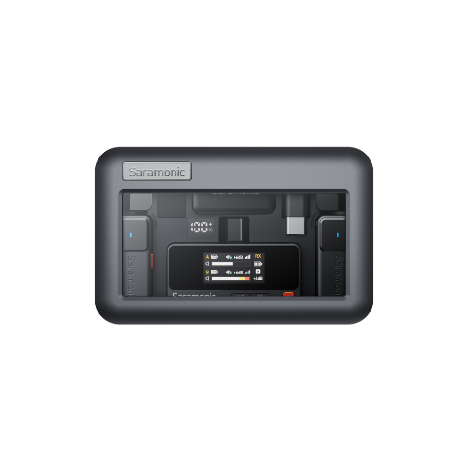 Saramonic Air 01 Kablosuz Yaka Mikrofonu – Çift Verici, Tek Alıcı, 48kHz 24-Bit Ses Kalitesi, iPhone / Android / Kamera Uyumlu