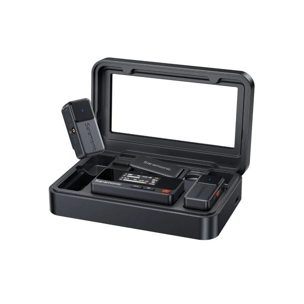 Saramonic Air 01 Kablosuz Yaka Mikrofonu – Çift Verici, Tek Alıcı, 48kHz 24-Bit Ses Kalitesi, iPhone / Android / Kamera Uyumlu