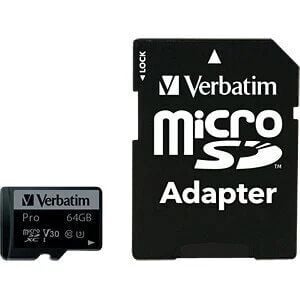 Verbatim 64GB 90MB/S Micro SD Pro Class 10 UHS