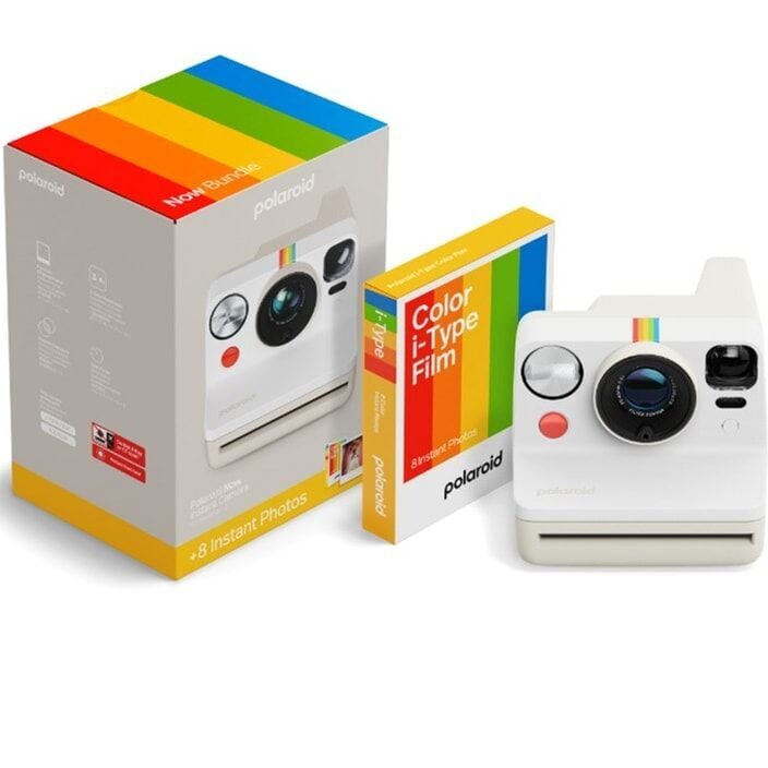 Polaroid Now Gen 3 Fotoğraf Makinesi (Pebble White) + 8'li Color Film Bundle