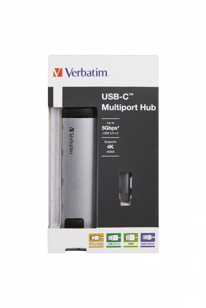 Verbatim USB-C Multiport Hub / 2x USB 3.0, HDMI, Gigabit Ethernet