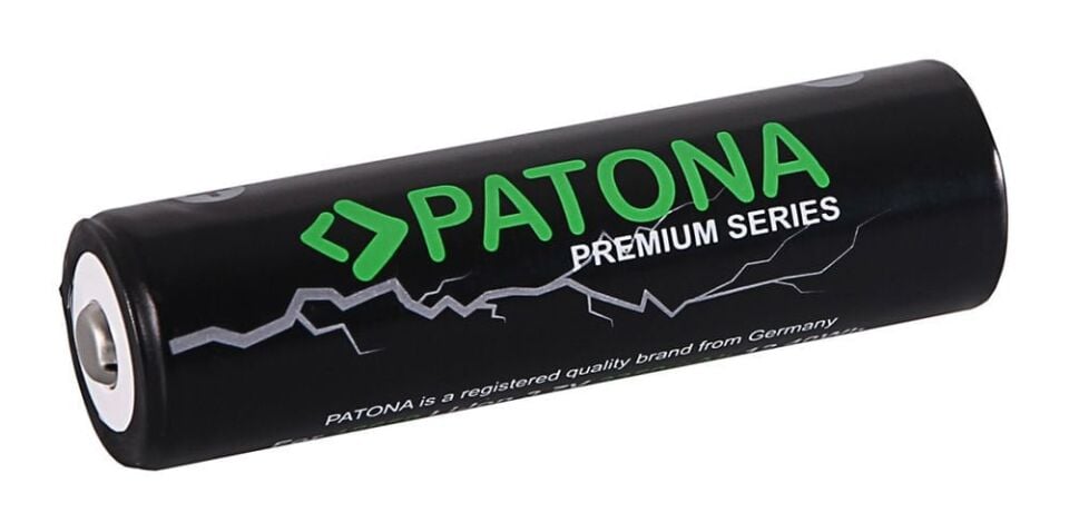 Patona 6516 Premium 18650 Cell Unprotected Sharp/Button Top 3.7V 3350 Mah