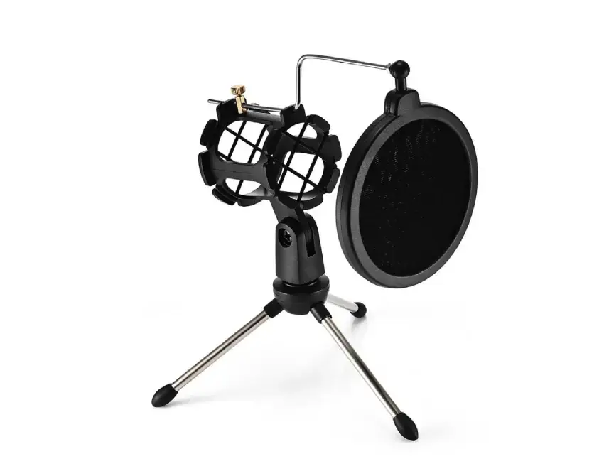 Pop Shield Masa Üstü Mikrofon Stand Seti F9