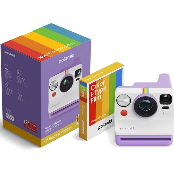 Polaroid Now Gen 3 Fotoğraf Makinesi (Purple) + 8'li Color Film Bundle