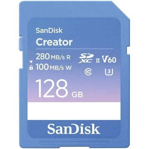Sandisk 128GB 280MB/s Creator Series V60 UHS-II SDXC Hafıza Kartı