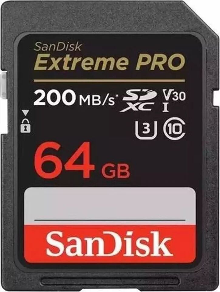 Sandisk Extreme Pro 64GB 200MB/S SDXC V30 UHS-İ U3 Hafıza Kartı