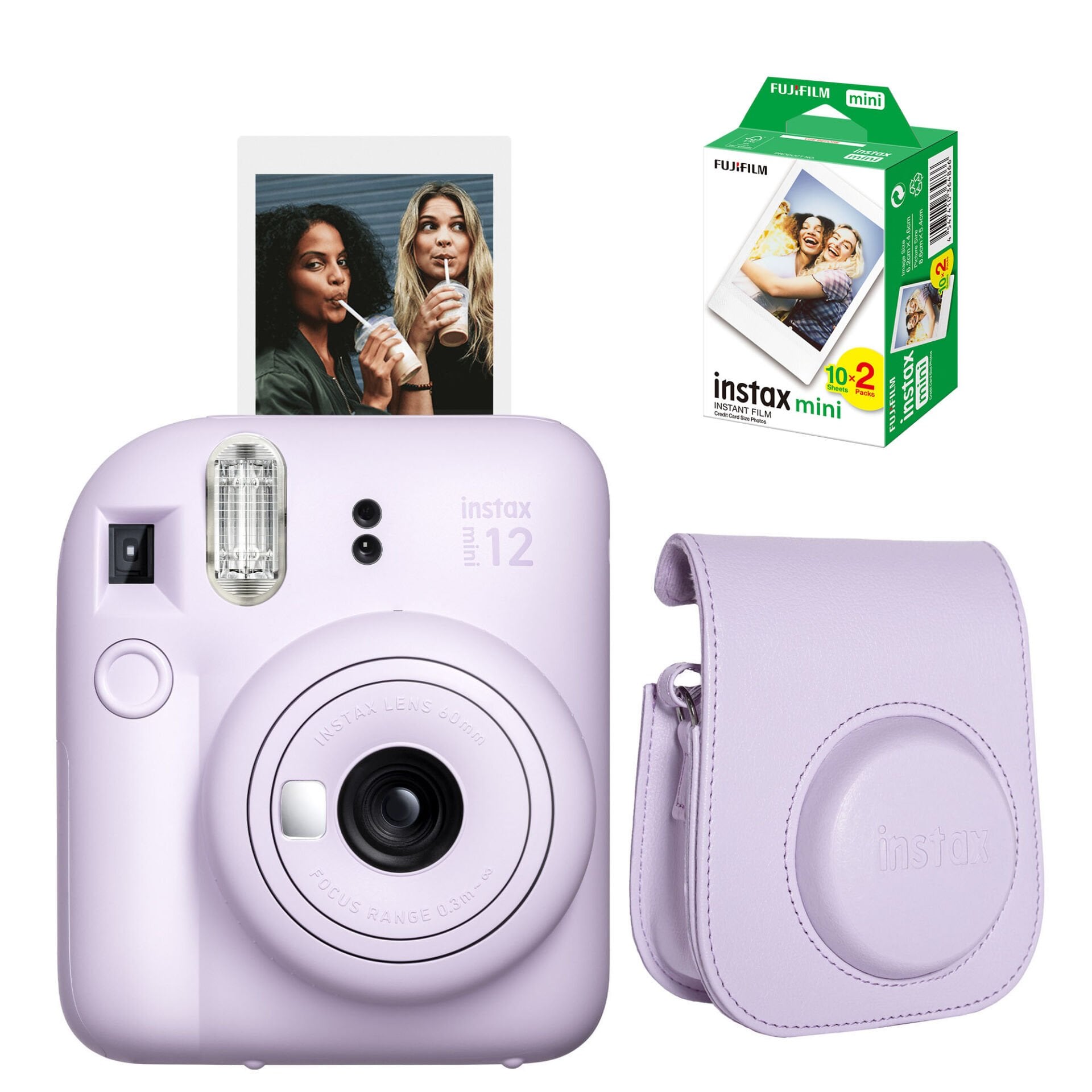 Instax Mini 12 Fotoğraf Makinesi Lila + 20'li Film ve Çanta