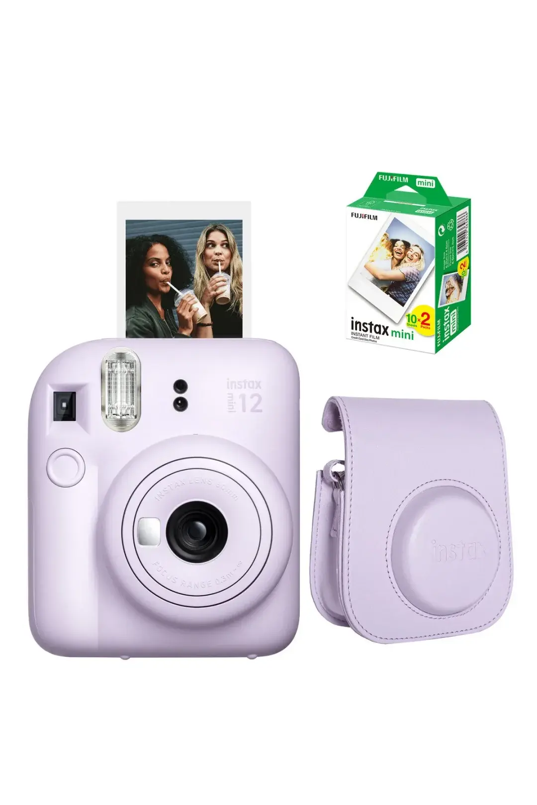 Instax Mini 12 Fotoğraf Makinesi Lila + 20'li Film ve Çanta
