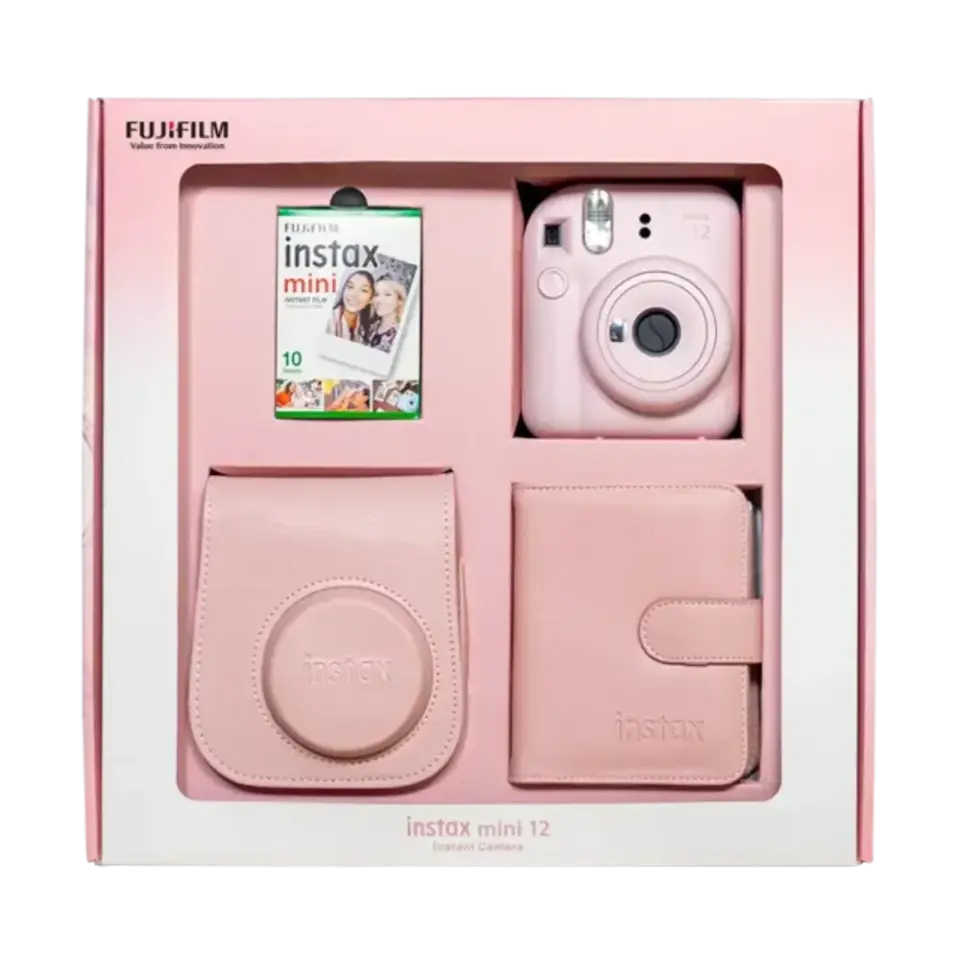 Instax Mini 12 Fotoğraf Makinesi Pembe Bundle Box