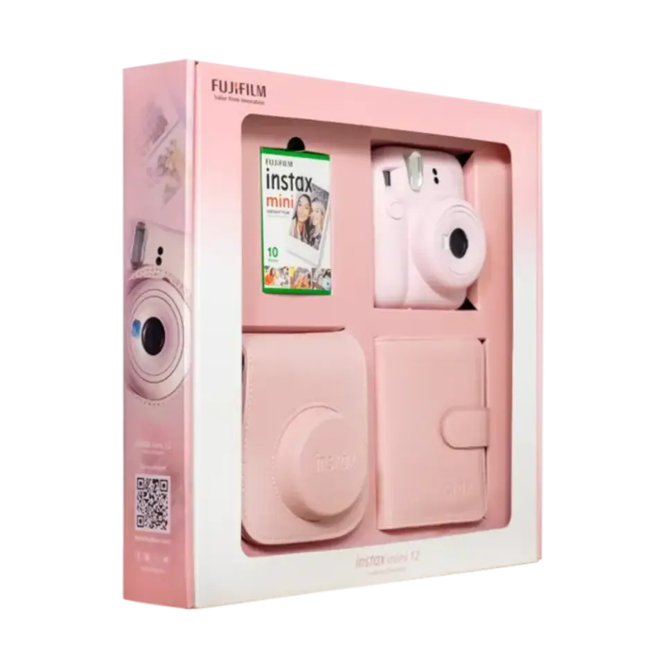 Instax Mini 12 Fotoğraf Makinesi Pembe Bundle Box