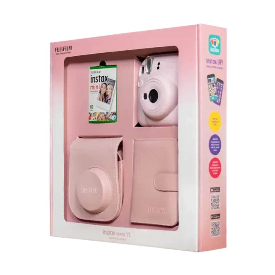 Instax Mini 12 Fotoğraf Makinesi Pembe Bundle Box