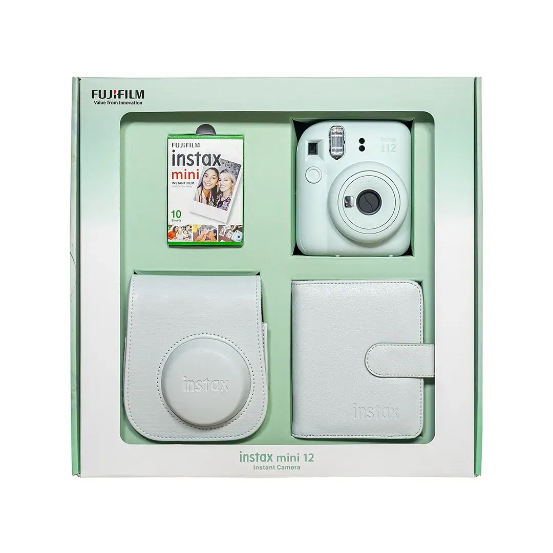 Instax Mini 12 Fotoğraf Makinesi Yeşil Bundle Box