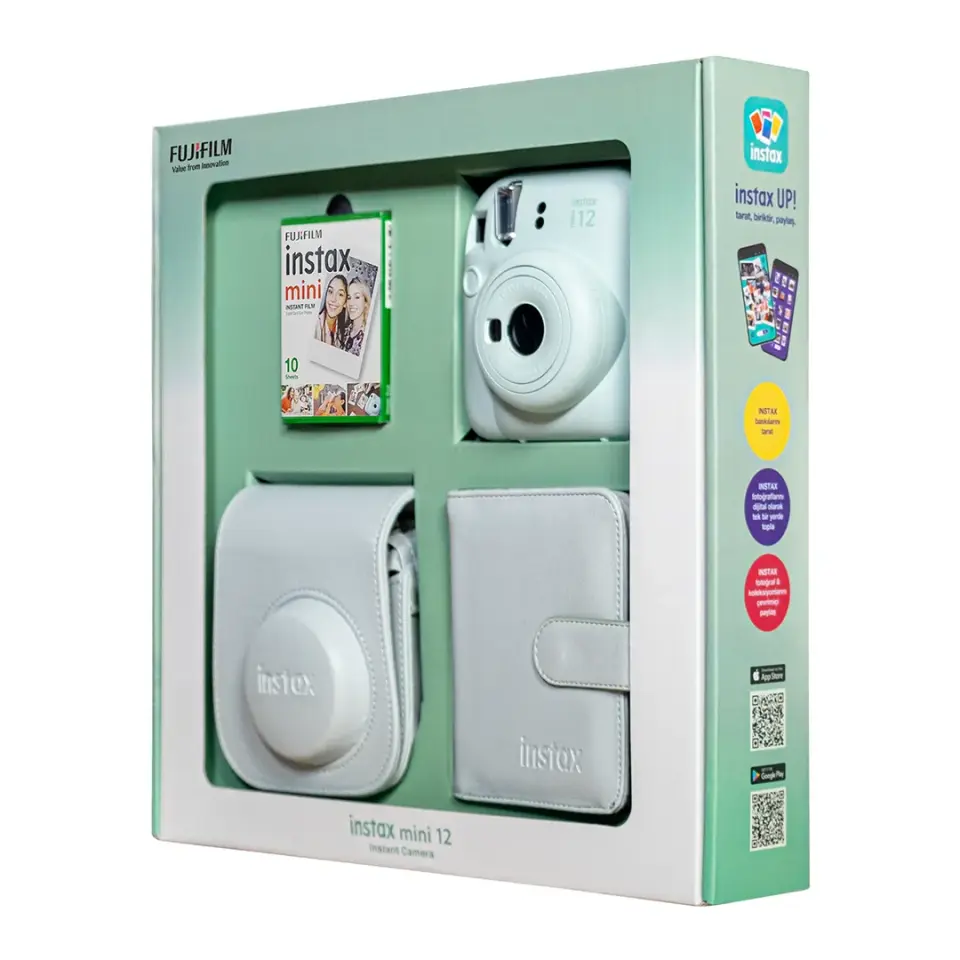 Instax Mini 12 Fotoğraf Makinesi Yeşil Bundle Box