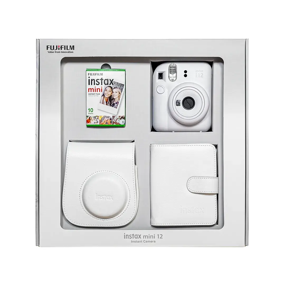 Instax Mini 12 Fotoğraf Makinesi Beyaz Bundle Box
