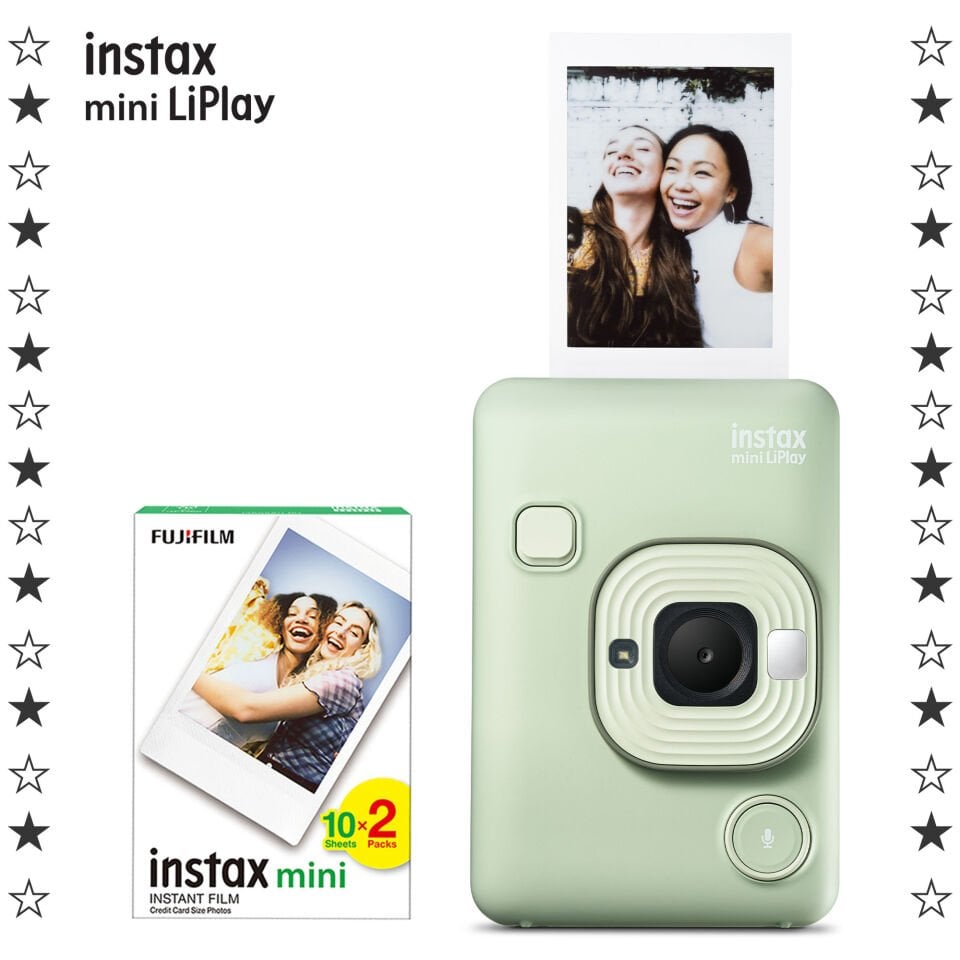 Instax Mini LiPlay Fotoğraf Makinesi Matcha Green + 20'li Film Set