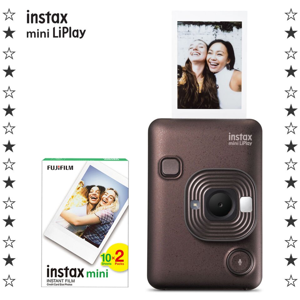 Instax Mini LiPlay Fotoğraf Makinesi Deep Bronze + 20'li Film Set