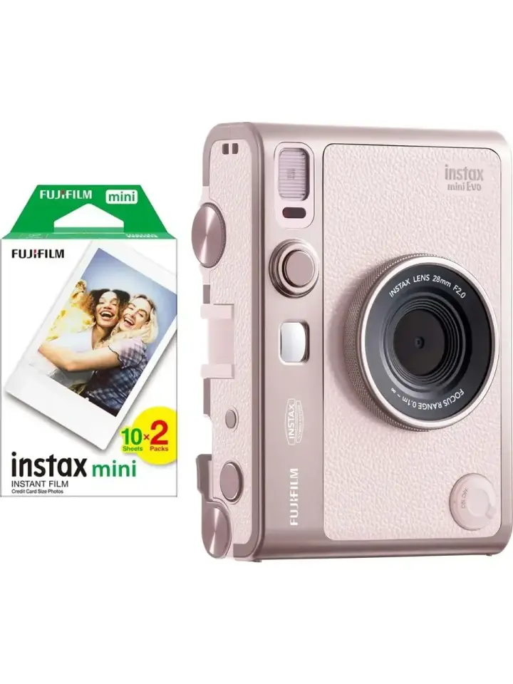 Instax Mini Evo Fotoğraf Makinesi Gentle Rose + 20'li Film