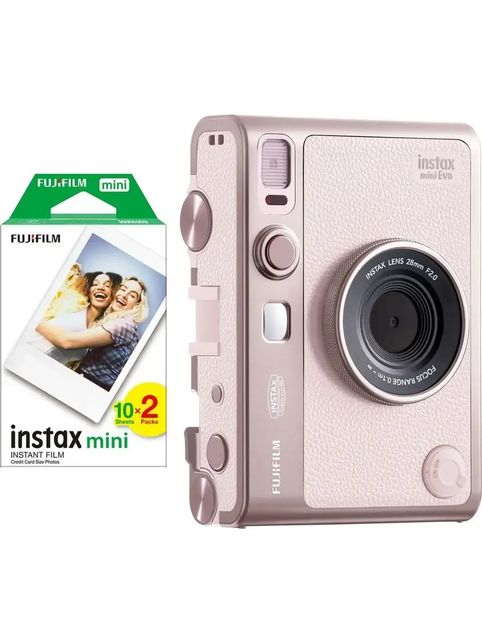 Instax Mini Evo Gentle Rose Fotoğraf Makinesi ve 20'li Film