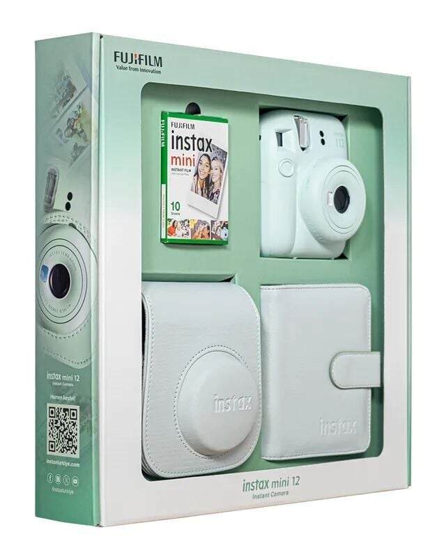 Instax Mini 12 Fotoğraf Makinesi Yeşil Bundle Box