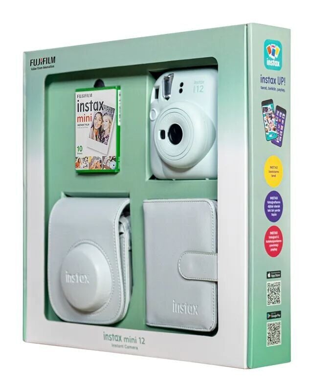 Instax Mini 12 Fotoğraf Makinesi Yeşil Bundle Box