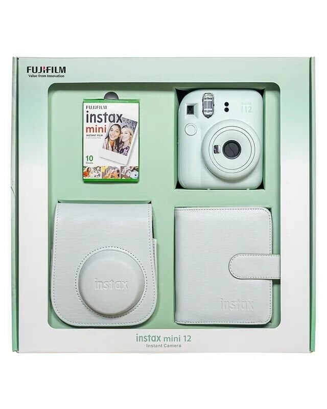 Instax Mini 12 Fotoğraf Makinesi Yeşil Bundle Box