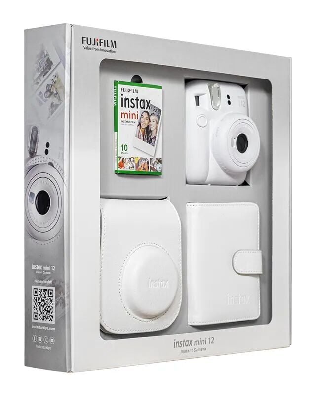 Instax Mini 12 Fotoğraf Makinesi Beyaz Bundle Box