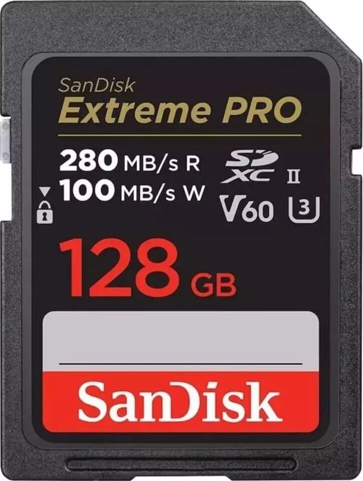 Sandisk Extreme Pro 128GB 280MB/S SDXC V60 UHS-II U3 Hafıza Kartı