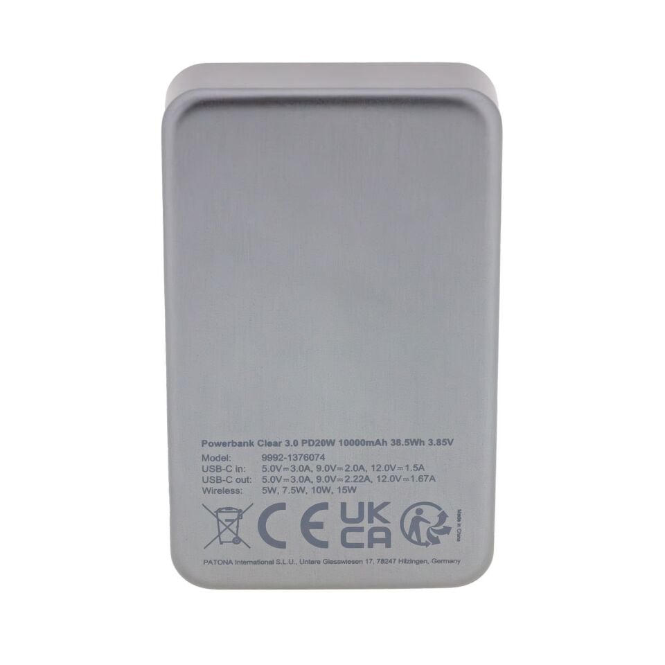 Patona 9992 Premium Powebank Clear 3.0 Pd 20W Magnetic 15W