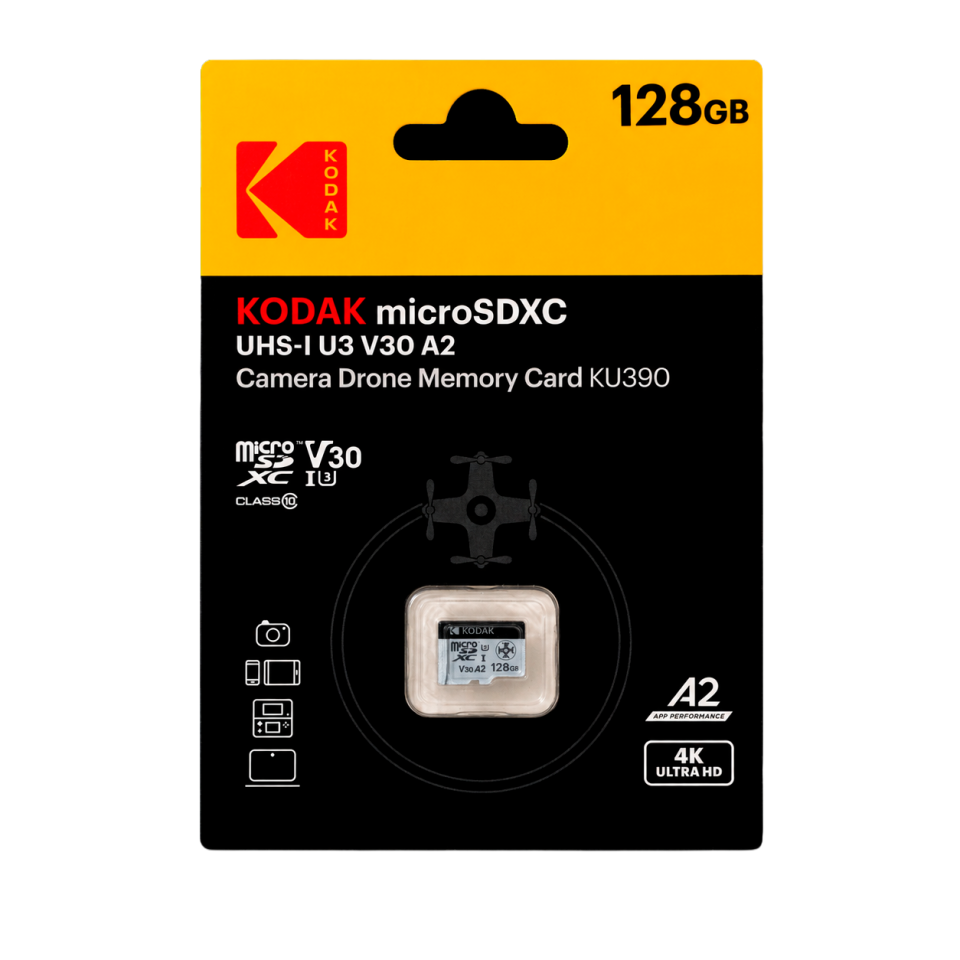 Kodak 128GB Micro SD UHS-I U3/V30/A1 Drone İçin KU390