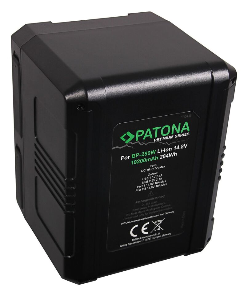 Patona 1334 Premium Battery  V-Mount 284Wh