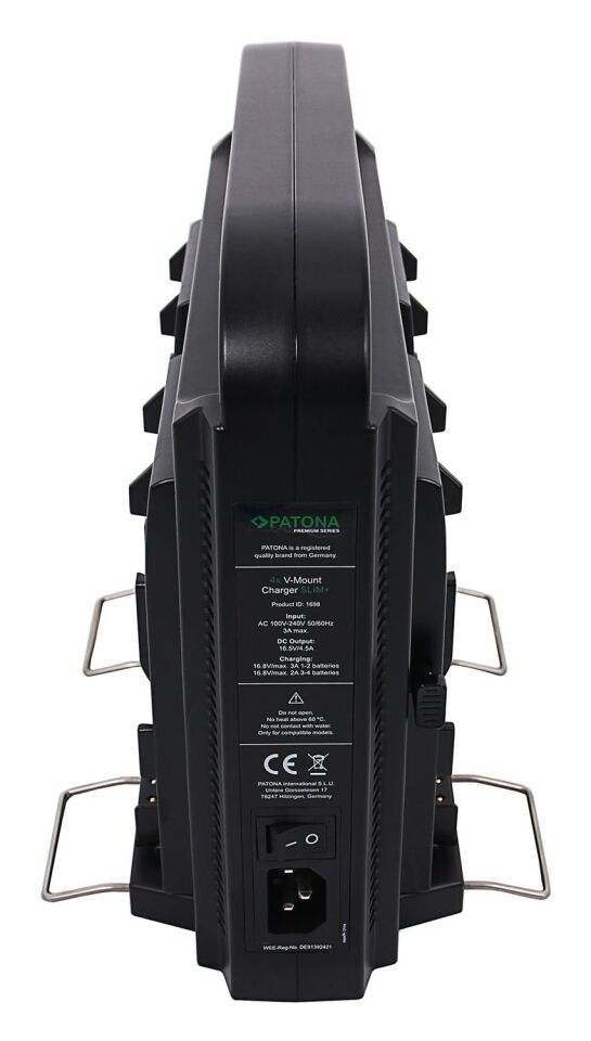 Patona 1698 Compact Parallel 4-Way Slim Charger For V-Mount