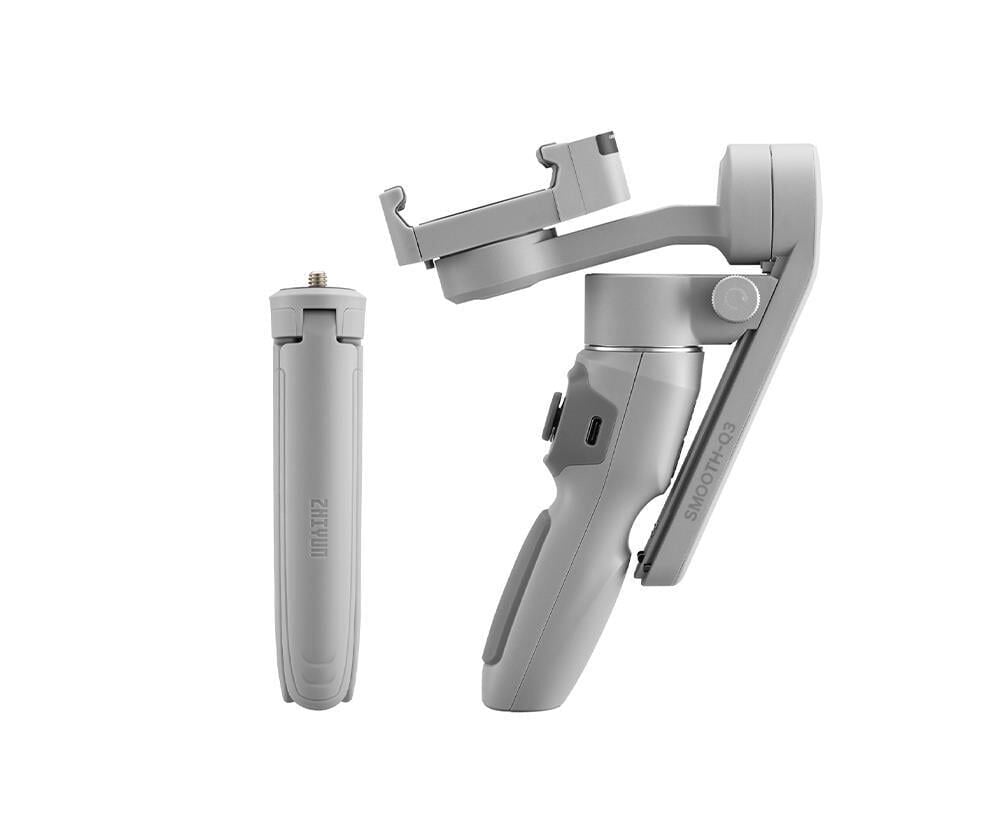 Zhiyun Smooth Q3 3 Eksenli Akıllı Telefon Gimbalı – Katlanabilir + Dahili LED Işıklı + 15 Saat Pil