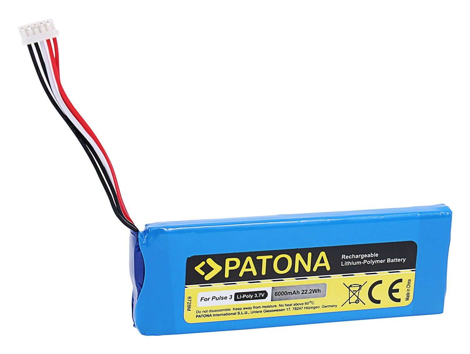Patona 6728M  Battery F. Jbl Pluse 3 6000Mah 3.7V