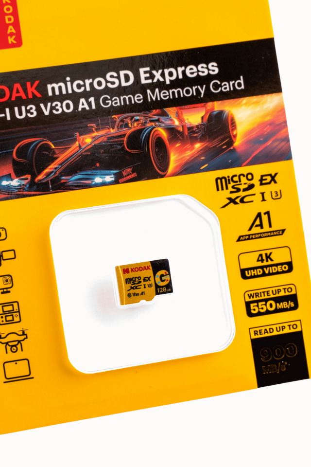 Kodak 128GB UHS-I U3/V30/A1 Express Micro SD Oyun Kartı SD7.1 (900MB/s-550MB/s)