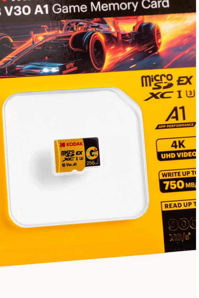 Kodak 256GB UHS-I U3/V30/A1 Express Micro SD Oyun Kartı SD7.1 (900MB/s-750MB/s)