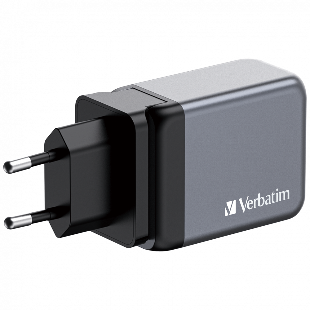 Verbatim 65W GAN Hızlı Şarj 2-Bağlantı Noktalı 2 x Usb-C® PD 65W / 1 x Usb-A QC 3.0-(32201)
