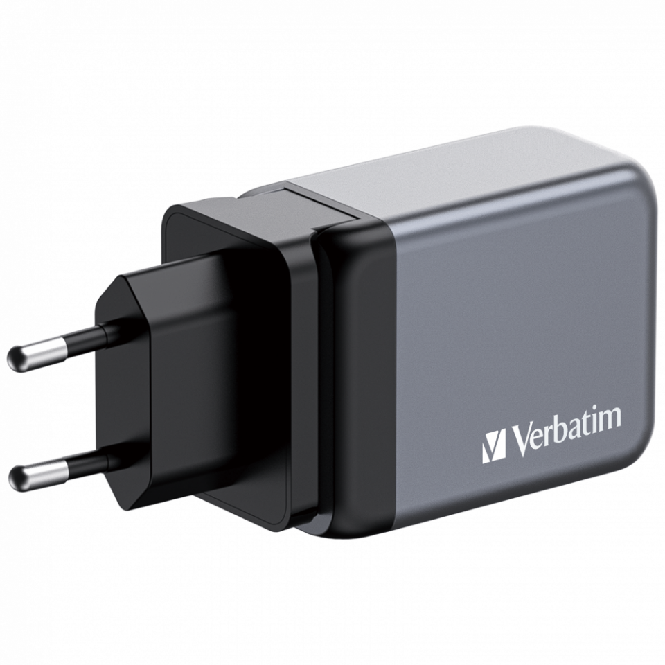 Verbatim 65W GAN Hızlı Şarj 2-Bağlantı Noktalı 2 x Usb-C® PD 65W / 1 x Usb-A QC 3.0-(32201)