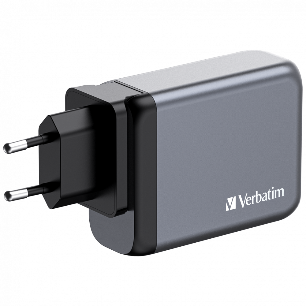Verbatim 100W GAN Hızlı Şarj 4-Bağlantı Noktalı 2 x Usb-C PD 100W / 1 x Usb-C PD 65W / 1 x Usb-A QC 3.0-(32202)