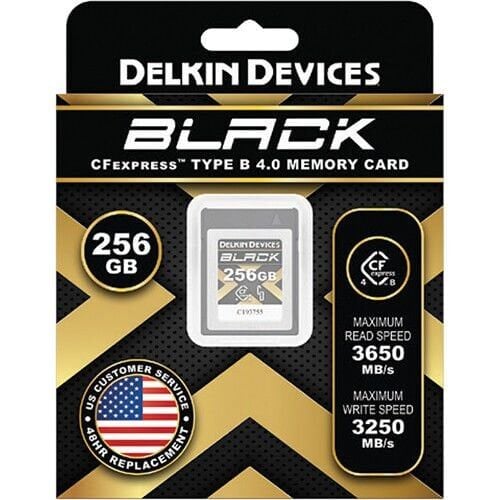 Delkin Black CF Express Type B 256GB 4.0 Hafıza Kartı (Okuma:3530 - Yazma:3250)