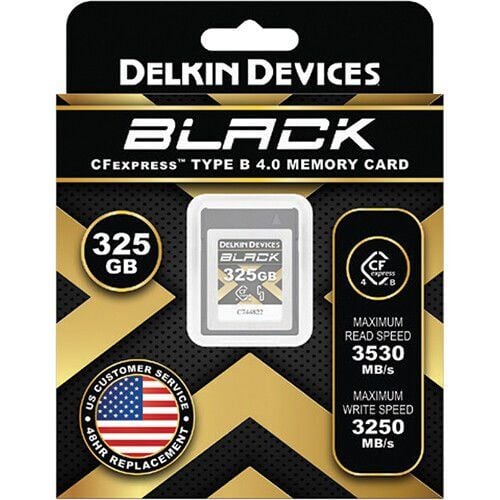 Delkin Black CF Express Type B 325GB 4.0 Hafıza Kartı (Okuma:3530 - Yazma:3250)