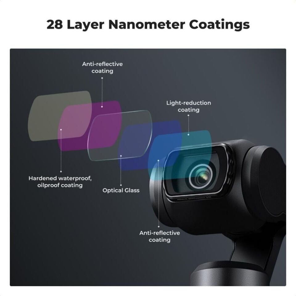 K&F Concept Dji Osmo Pocket 4P İçin 7 Parça ND Filtre Seti (ND8, ND16, ND32, ND64, ND128, ND256, ND1000)