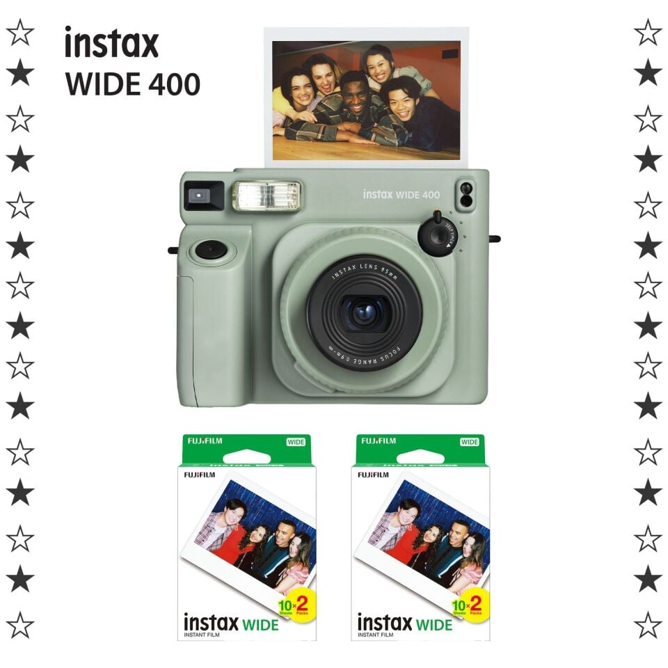 Instax Wide 400 Yeşil Fotoğraf Makinesi ve 40'lı Film