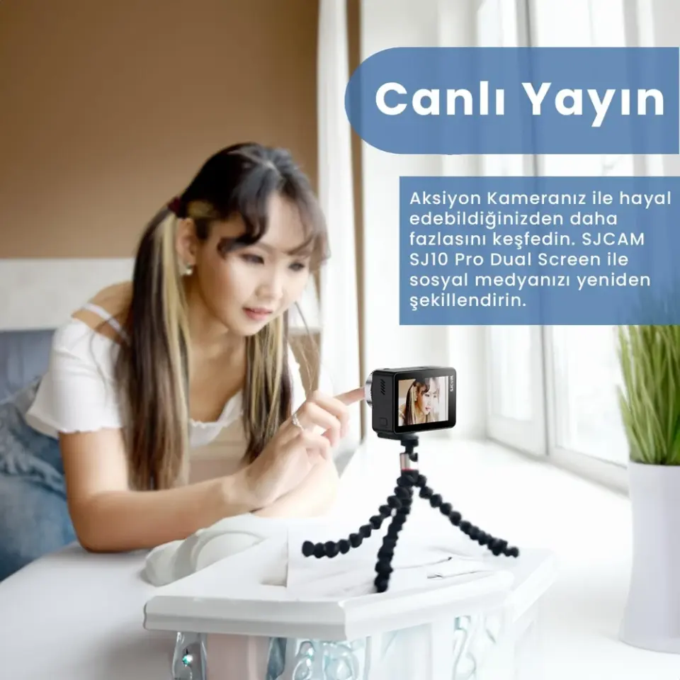 SJCAM SJ10 Pro Dual Screen Wi-Fi 4K Aksiyon Kamerası